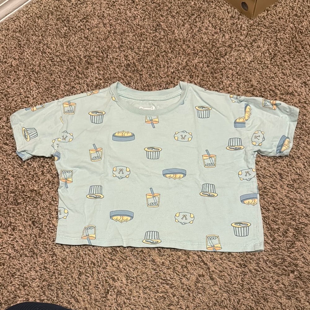 Cute Graphic Tee with Food Print